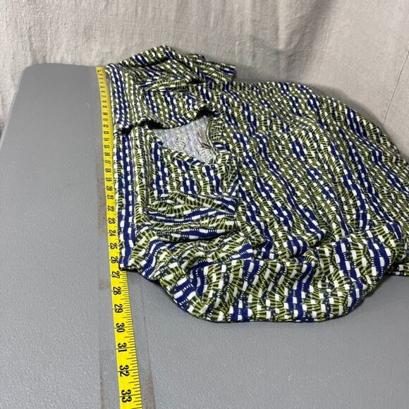 Logo Lori Goldstein Geometric Cardigan Duster Size 1X Long Line Button Up Retro - Picture 7 of 9